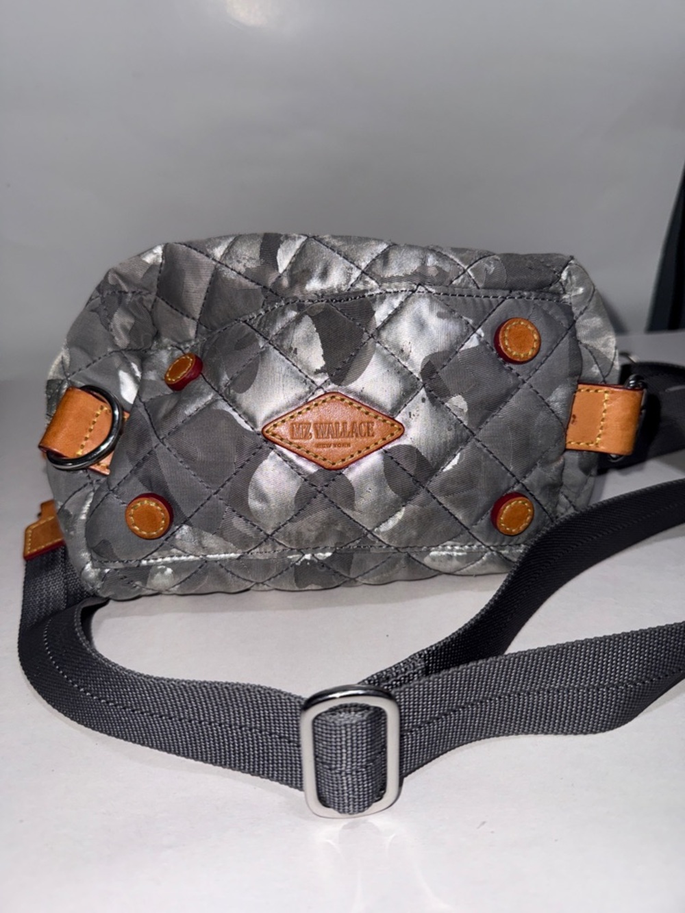 MZ Wallace Silver Metallic Camo Micro Sutton crossbody hand bag - Picture 7 of 7